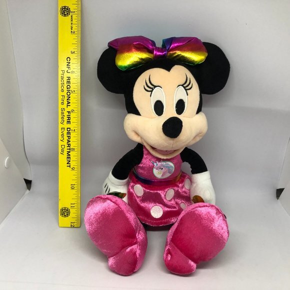 Disney Minnie Mouse Plush Toy Pink Dress w/Bow She Talks - Picture 1 of 7